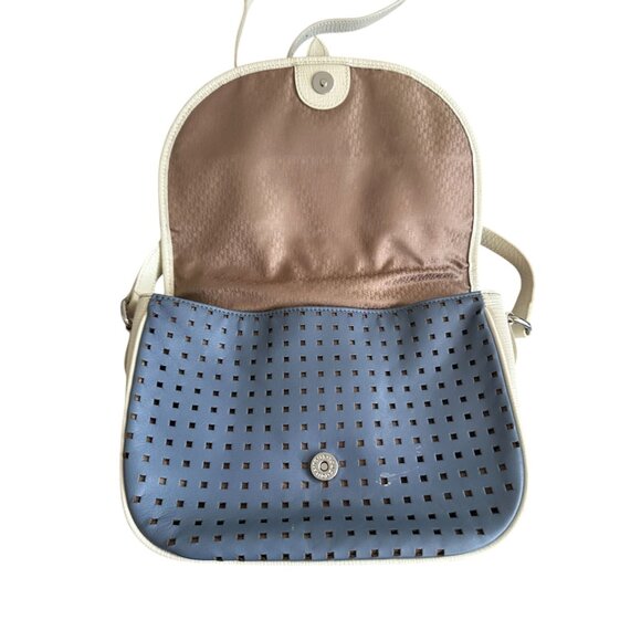 TOUS Blue White Perforated Leather Crossbody Bag w/ Dustbag - Picture 8 of 15